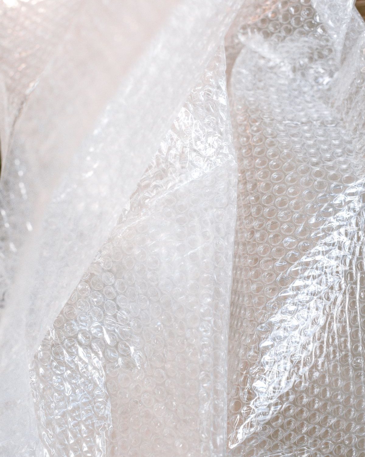 A sheet of bubble wrap in close-up